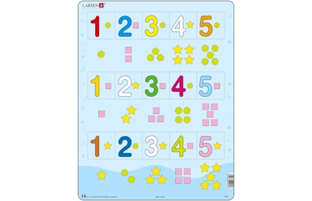 Larsen maxi puzzle 15 db-os, számok 1-től 5-ig