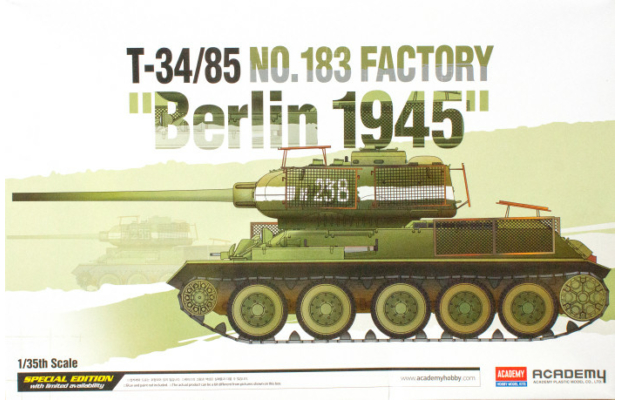 Academy 13295 T-34/85 No.183 Factory "Berlin 1945" Tank makett