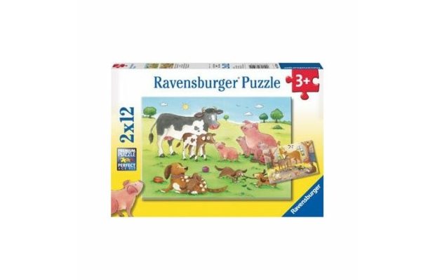 Boldog állatcsaládok puzzle 2x12 db - Ravensburger