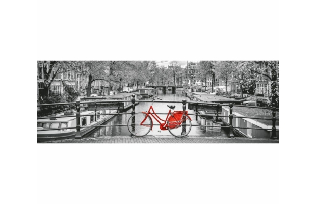Bicikli Amszterdamban 1000 db-os panoráma puzzle - Clementoni
