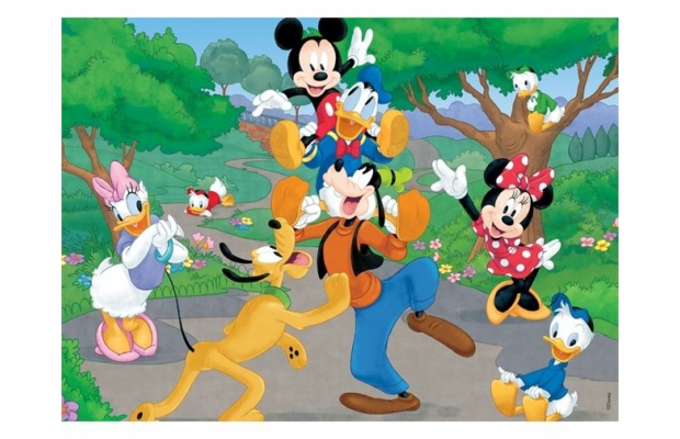 Mickey egér és barátai kétoldalas 60 db-os puzzle, kisbőröndben