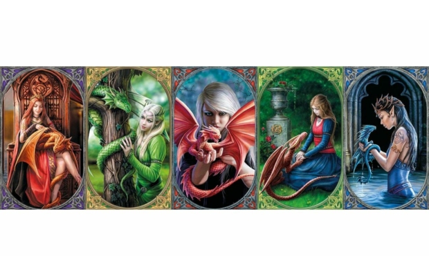 Anne Stokes Collection - Dragon Friendship 1000 db-os panoráma puzzle - Clementoni