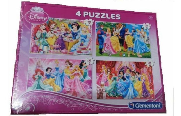 Hercegnők 2x20-2x60 db-os puzzle - Clementoni