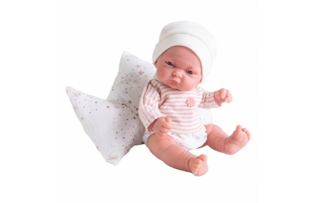 Antonio Juan Csecsemő baba csíkos pólóban párnával - 26 cm-es