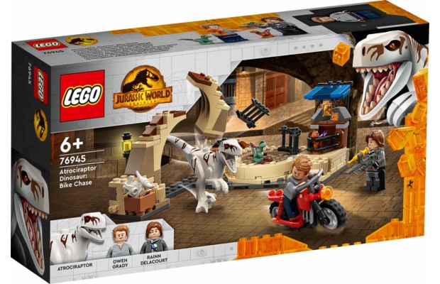 Lego Jurassic World: 76945 Atrociraptor dinoszaurusz: Motoros üldözés