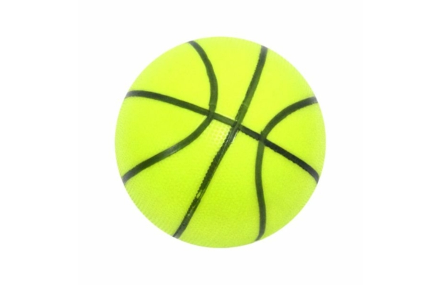 Kosárlabda mintás gumilabda 15 cm-es - sárga