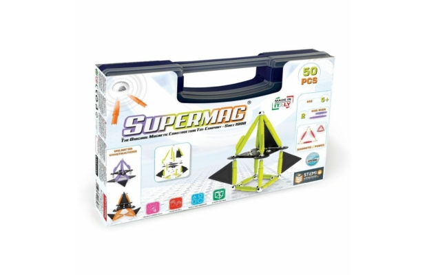 Supermag Projects Technicolor 50 db-os mágneses építőjáték táskában